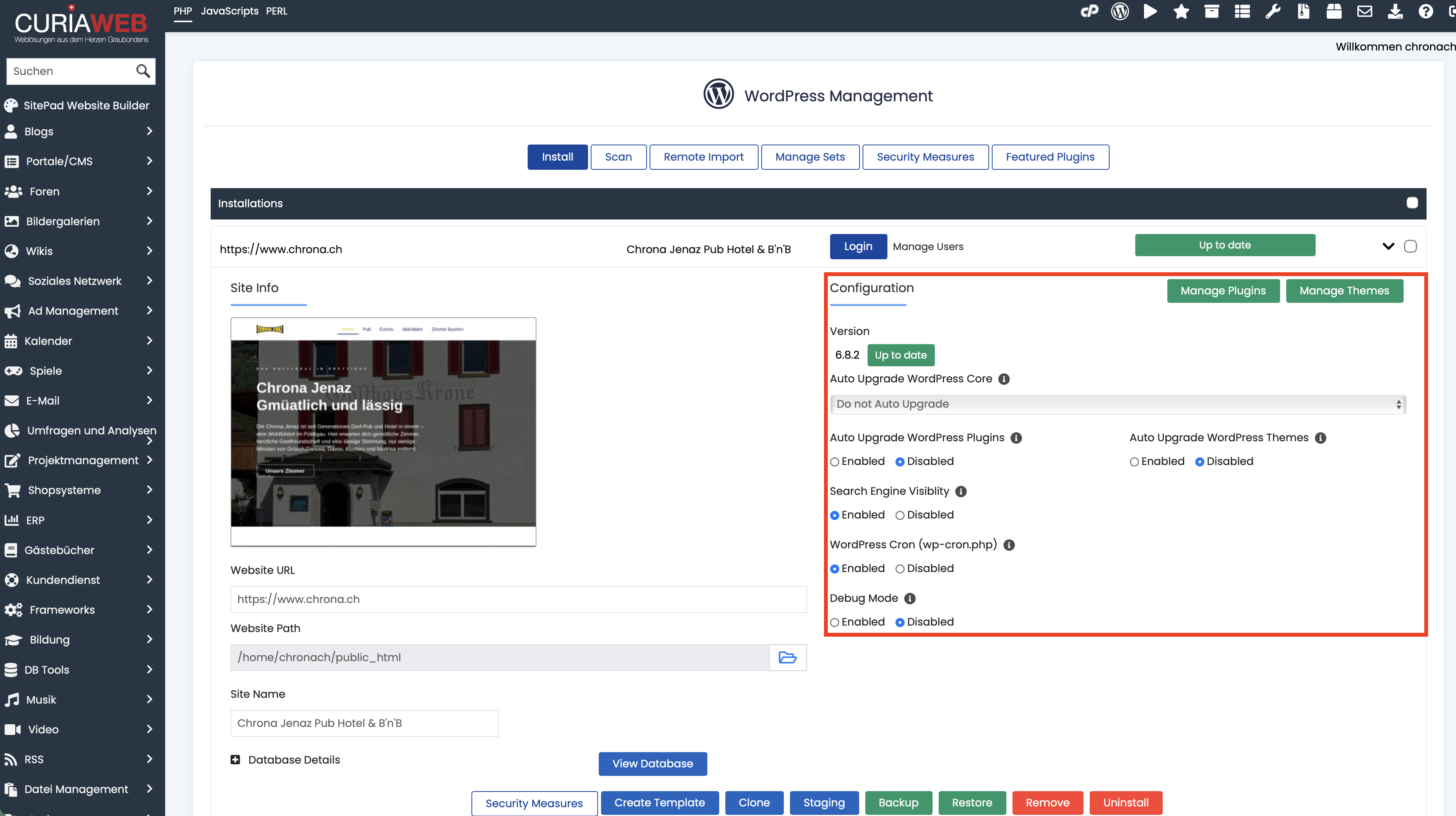 softaculous-wordpress-konfiguration