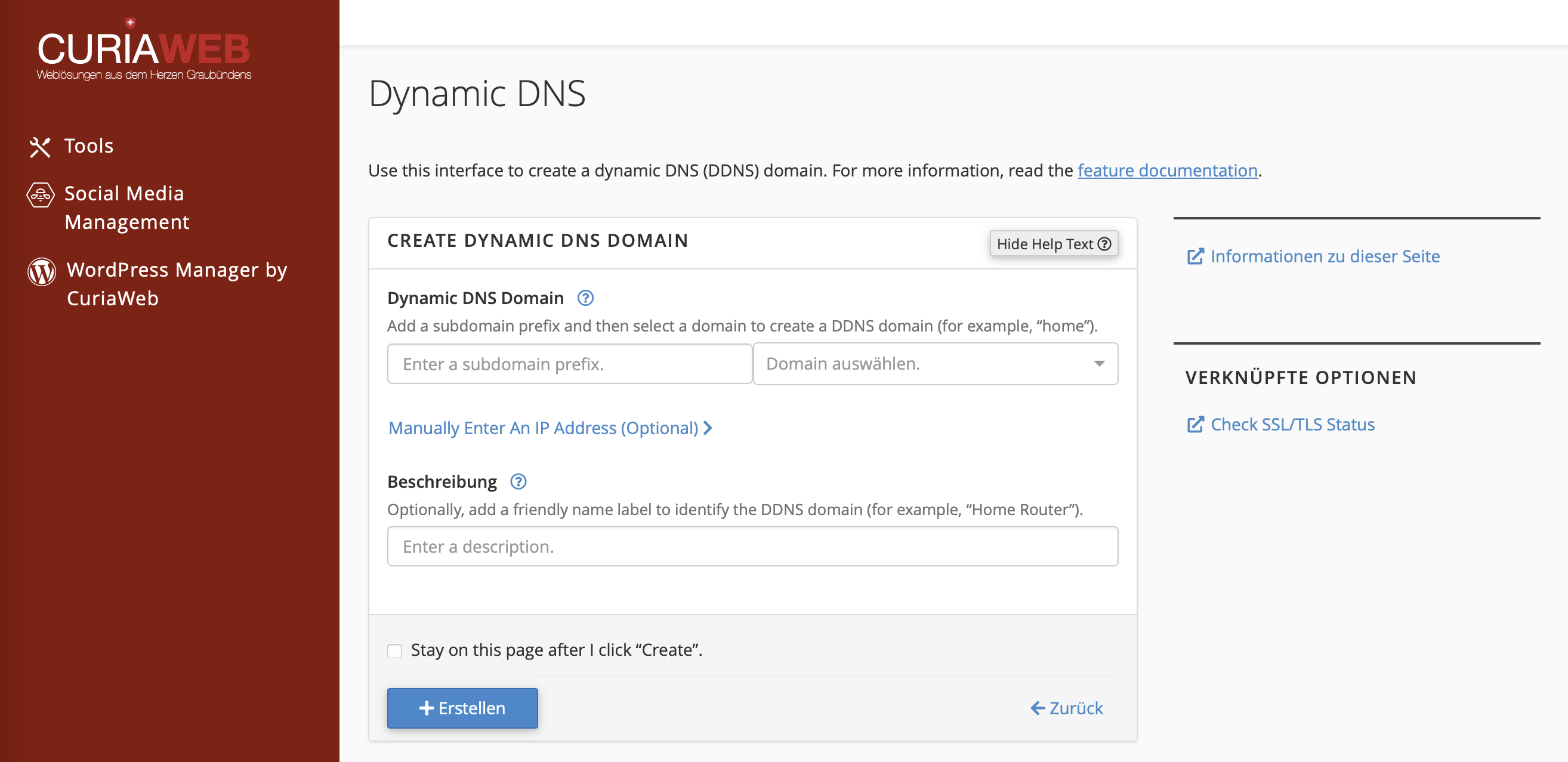 Dynamic DNS erstellen