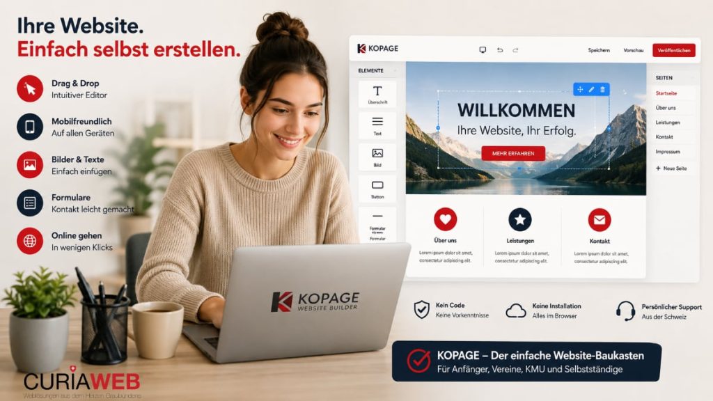 Kopage Website-Baukasten zum Erstellen einer Website ohne Programmierkenntnisse