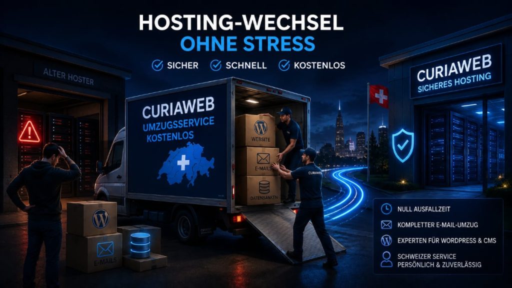 Hosting-Wechsel mit gratis Umzugsservice für Website, E-Mail und Datenbanken
