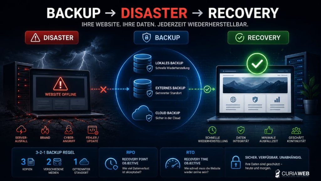 Website Backup und Disaster Recovery mit externer Datensicherung und Wiederherstellung