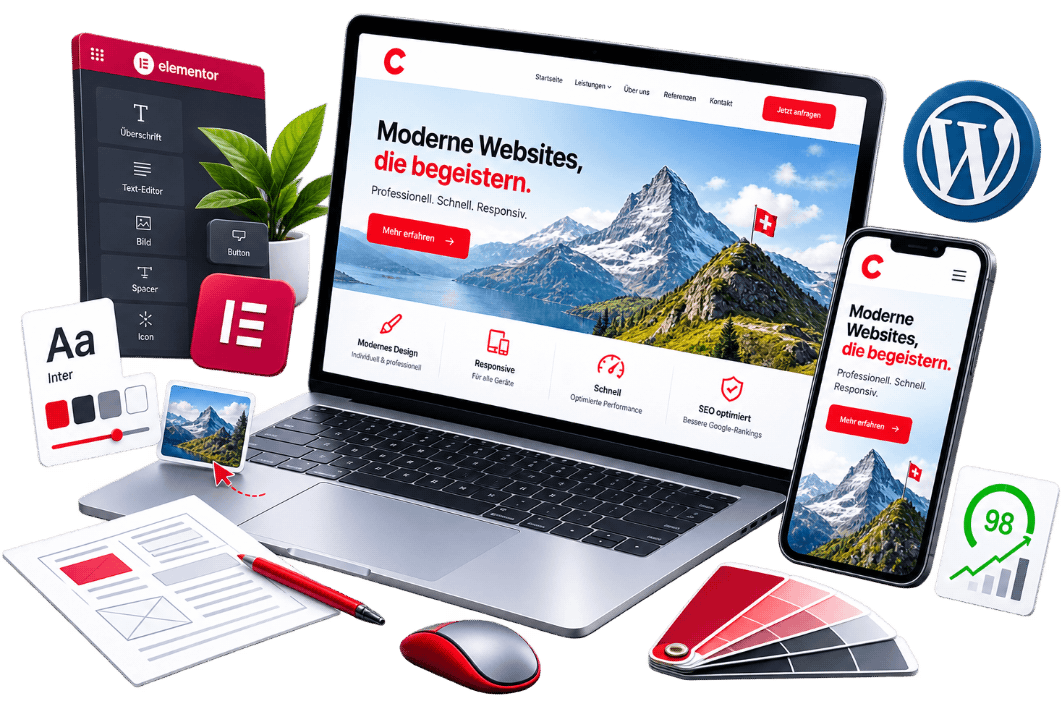 Professionelles Webdesign mit WordPress und Elementor für responsive Websites