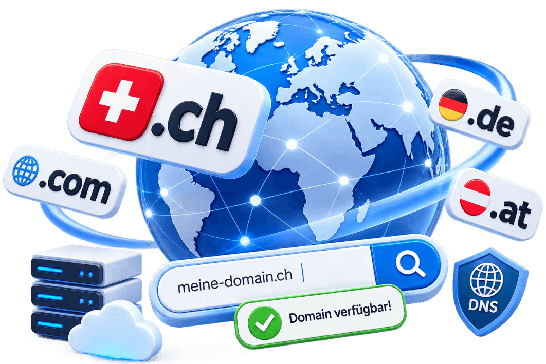 Domain registrieren in der Schweiz – .ch, .com, .de und .at bei CURIAWEB