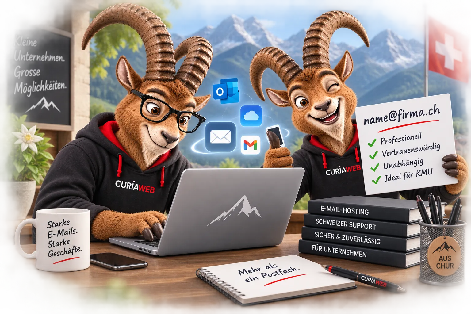 E-Mail-Hosting für KMU in der Schweiz mit professioneller E-Mail-Adresse und eigener Domain
