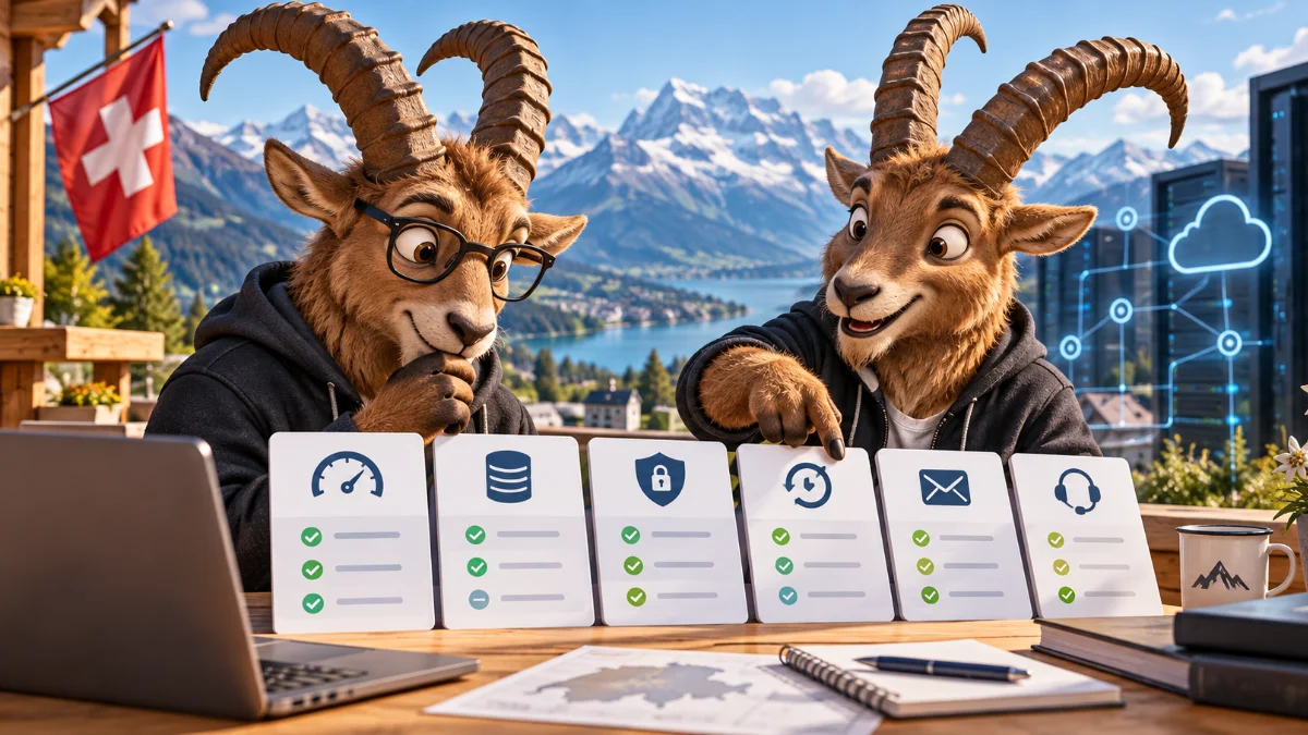 Confrontare i provider di web hosting in Svizzera: prestazioni, backup, sicurezza e supporto