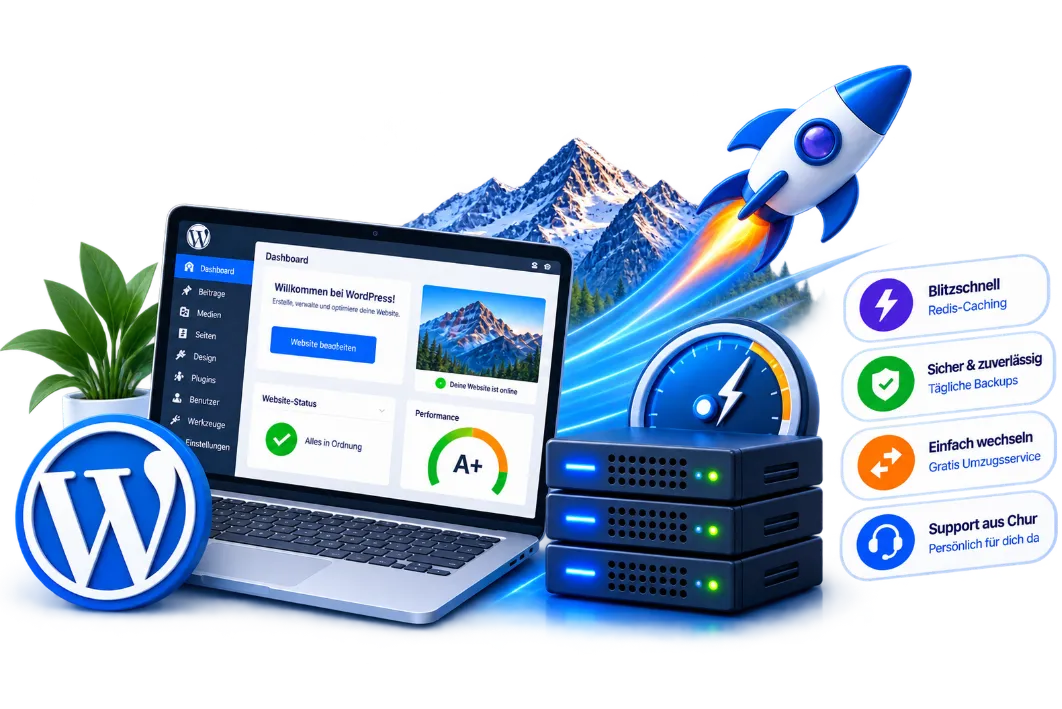 Hosting WordPress su CURIAWEB con Redis Caching, backup giornaliferi e supporto personale da Coira